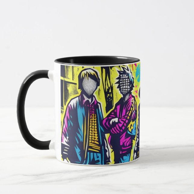 Punk Rock Street Art Band Graffiti Tasse (Links)