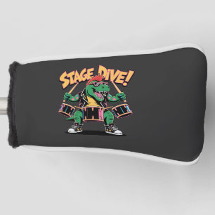 Punk Rock T-Rex Dinosaur Trommler - Lustige Musik Golf Headcover
