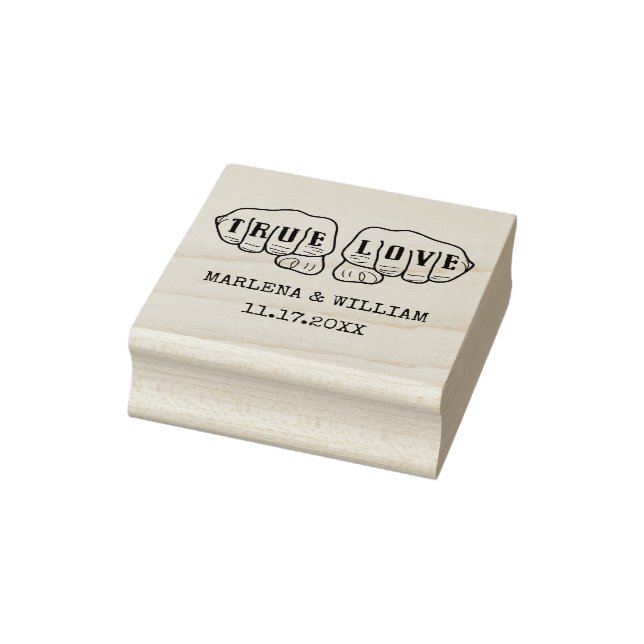Punk Rock Tattoo Hands Wahre Liebe Minimalistisch Gummistempel (Stempel)