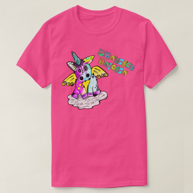 Punk Rock Unicorn Chaos Konzertfestival Anarchie T-Shirt (Design vorne)