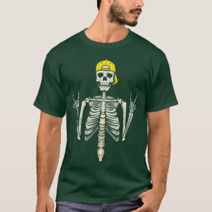 Punk Rock Vibes Skater Skelett-Mütze für Männer un T-Shirt