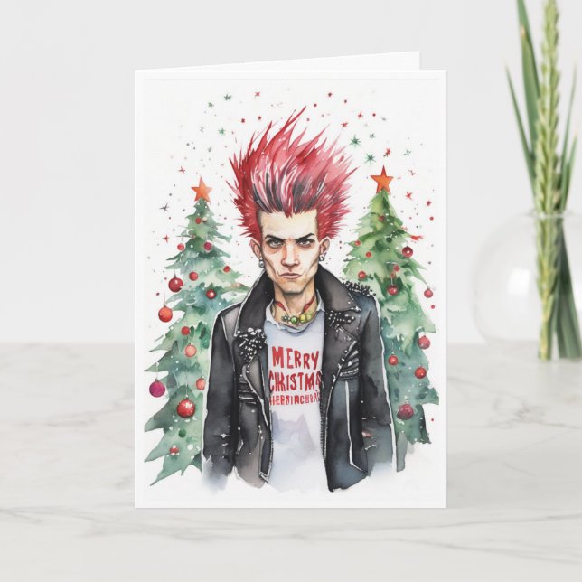 punk rocker christmas card karte (Vorderseite)