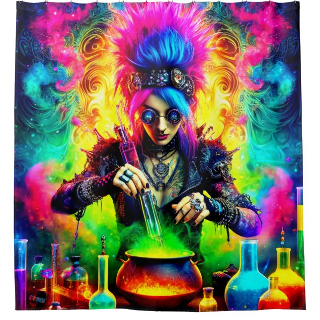 Punk Rocker Duschvorhang (Vorderseite)