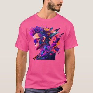 Punk Rocker mit Pop Art Sonnenbrille T-Shirt