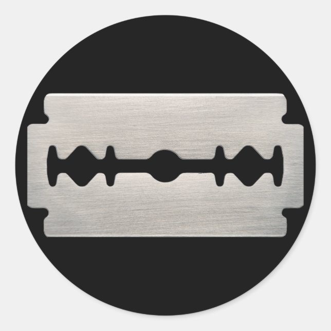 PUNK ROCKER RAZOR BLADE RUNDER AUFKLEBER (Vorderseite)