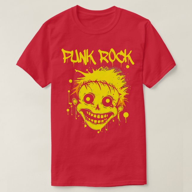 Punk Rocker Trippy Face Punk Rock T-Shirt (Design vorne)
