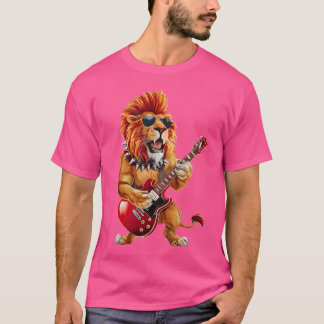 Punk Rock'N Roll Lion Goth Gitarren Band Funny Lio T-Shirt