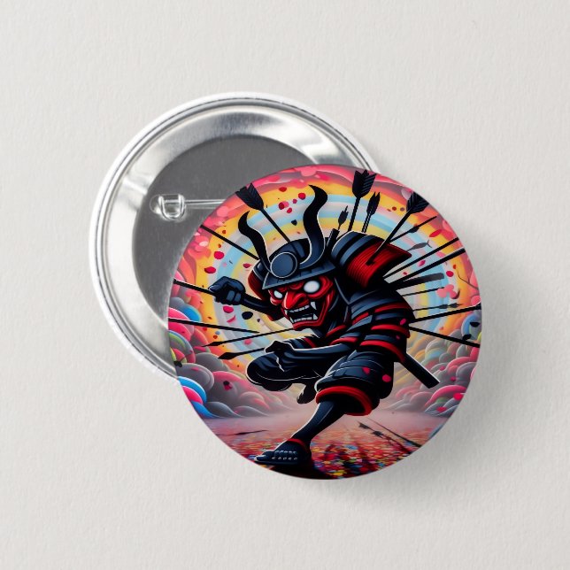 Punk Samurai Button (Vorne & Hinten)