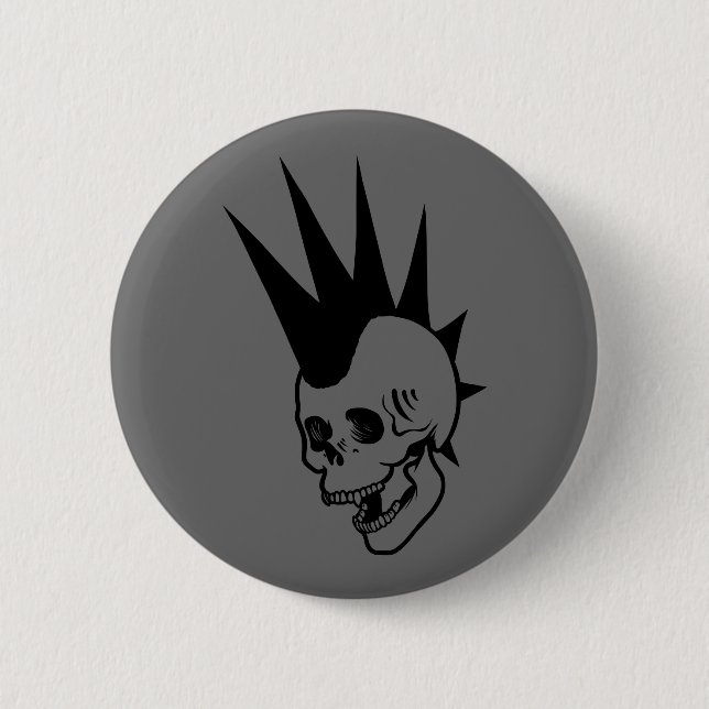 Punk-Schädel Button (Vorderseite)