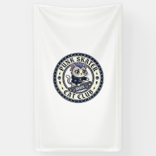 Punk Skater Katze Lustiges Katzenliebhaber-Design  Banner