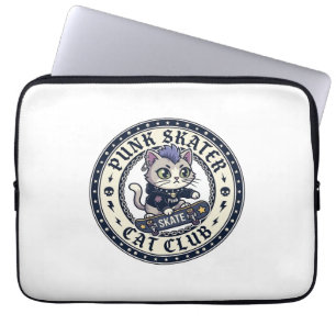 Punk Skater Katze Lustiges Katzenliebhaber-Design Laptopschutzhülle