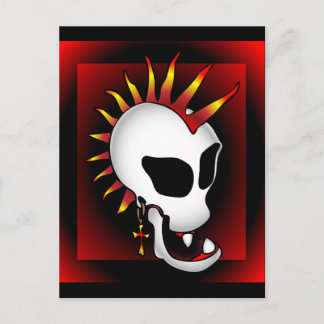 PUNK SKULL-3 POSTKARTE