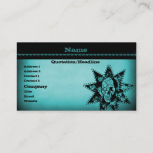 Punk Skull Business Card, Aquamarin Visitenkarte