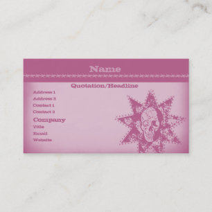 Punk Skull Business Card, Pink Visitenkarte