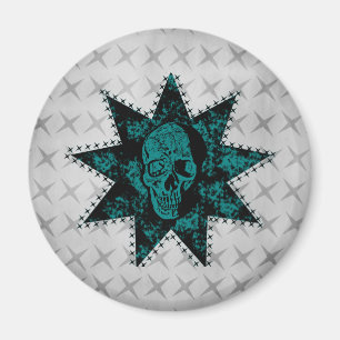 Punk Skull Magnet (Aquamarin)