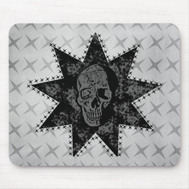Punk Skull Mousepad (grau) (Vorne)