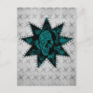 Punk Skull Postcard (Aquamarin) Postkarte