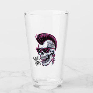 Punk Skull Vibes. Cooler Schädel mit Sonnenbrille Glas