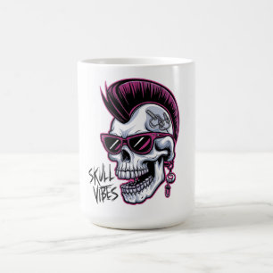Punk Skull Vibes. Cooler Schädel mit Sonnenbrille Kaffeetasse