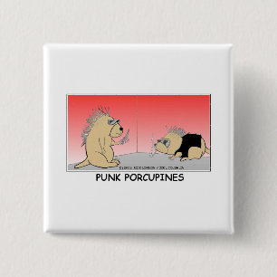 Punk-Stachelschweine Lustige Geschenke T-Shirts &  Button