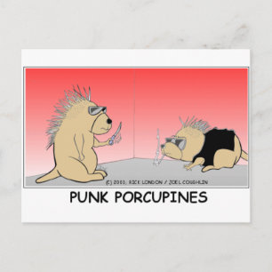Punk-Stachelschweine Lustige Geschenke T-Shirts &  Postkarte