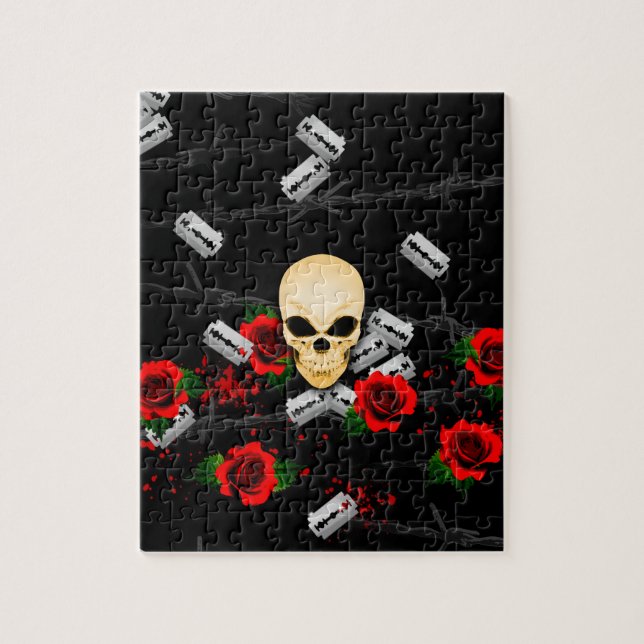 Punk Themed Skull und Rose Black (Vertikal)