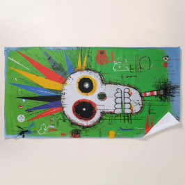 Punk-Totenkopf-Graffiti-Straßenkunst Strandtuch