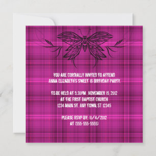 Punk Tribal Butterfly zum Geburtstag Einladung