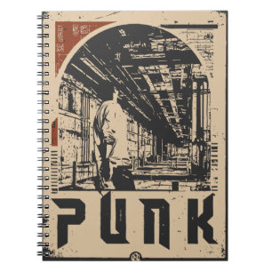 PUNK Urban Rebel Figure Poster Retro Propaganda Notizblock