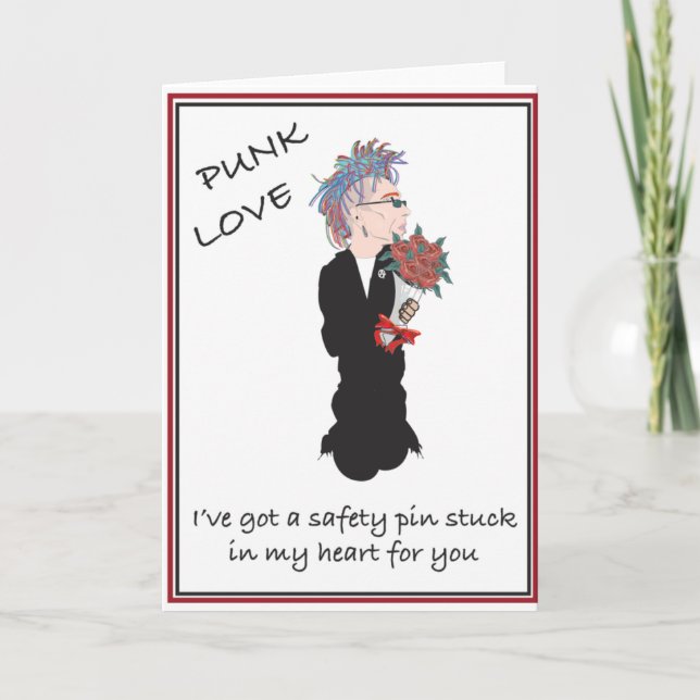 Punk Valentine Feiertagskarte (Vorderseite)