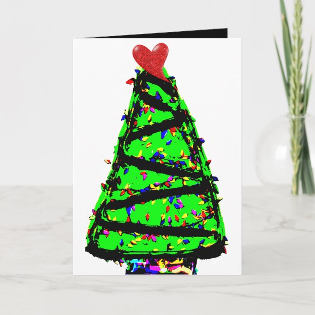 Punk Weihbaum Feiertagskarte (Vorderseite)