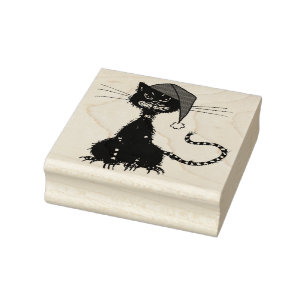 Punk Weihnachten: Zornige Katze mit Weihnachtsmann Gummistempel