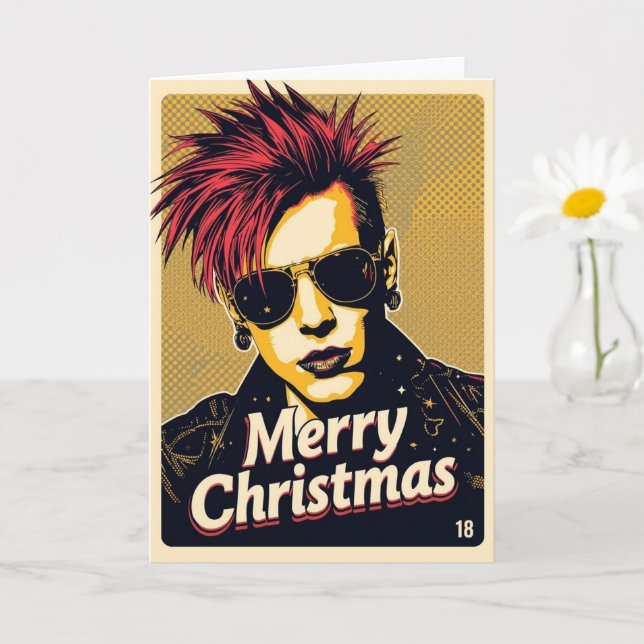 Punk-Weihnachtskarte Karte (Kleine Pflanze)