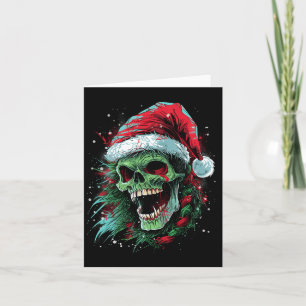 Punked-up Holiday Skull Erhöhen Sie Ihr Weihnachts Karte