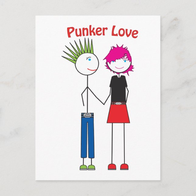 Punker-Liebe Postkarte (Vorderseite)