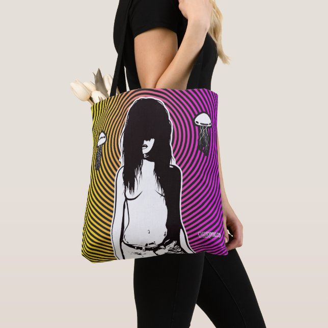 PunkGoth Creepy Mädchen-beängstigender Tasche (Von Nahem)