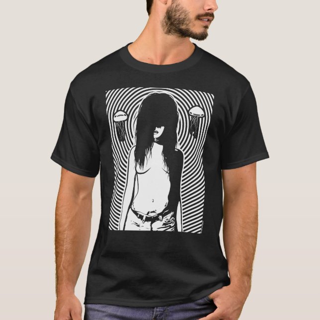 PunkGoth Creepy Mädchen-beängstigendes T-Shirt (Vorderseite)