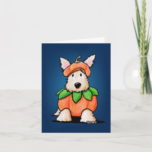 Punkin Scottie Hund Halloween-Karte Karte (Vorderseite)