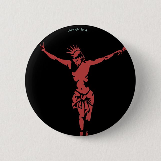 Punkjesus-Knopf Button (Vorderseite)