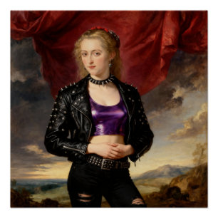 Punkprinzessin im Ledermantel Poster
