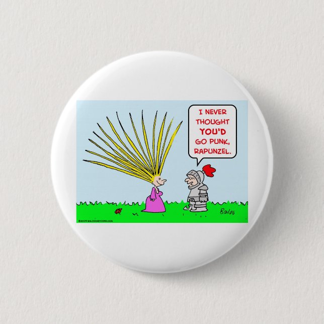 Punkrapunzel Haar Button (Vorderseite)