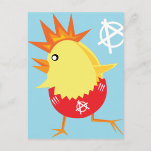 Punkrock-Anarchie-Osterküken Feiertagspostkarte