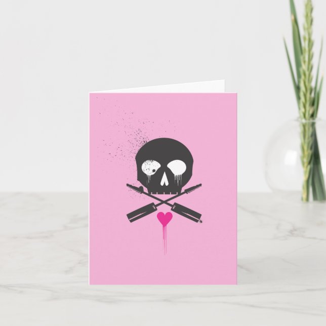 Punkrock-Schädel n entbeint Notecards Karte (Vorderseite)