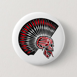 Punkrocker-Schädel-Tätowierung Button