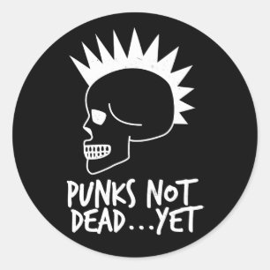 Punks nicht absolut… dennoch Schädel-Weiß Runder Aufkleber