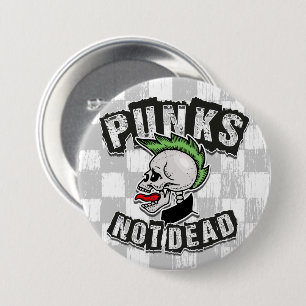 Punks nicht tot Schädelmohawk Punk Rock Rocker Button