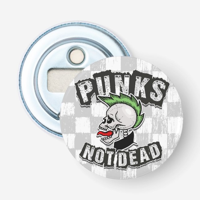 Punks nicht tot Schädelmohawk Punk Rock Rocker Flaschenöffner (Vorderseite)