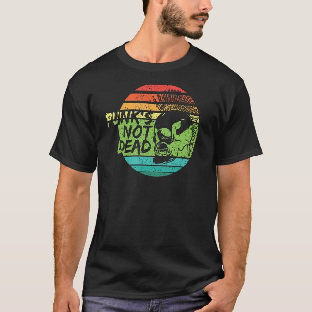 Punk's nicht tote Punkrock music Punkers Retro Pun T-Shirt (Vorderseite)