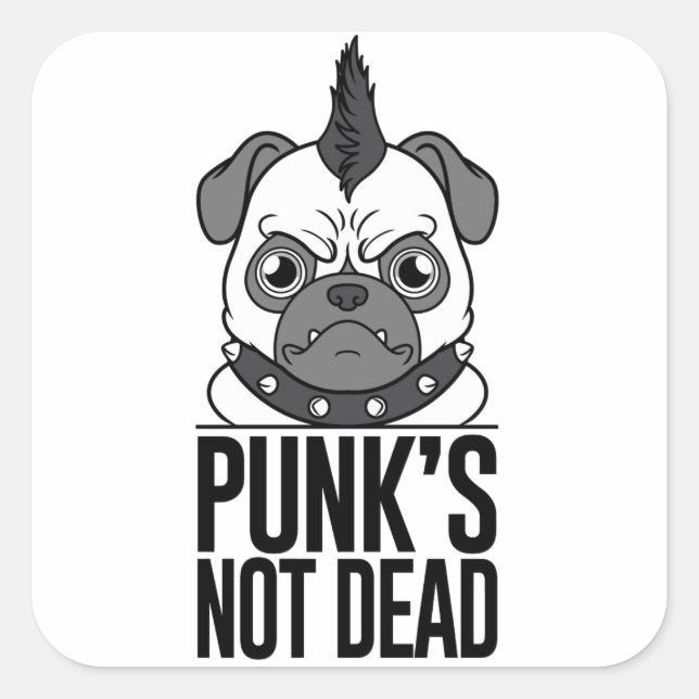 Punk's Not Dead Mops Aufkleber (Vorderseite)