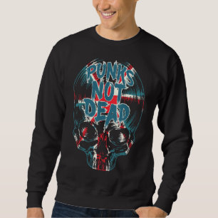 Punks Not Dead Punk Rock British Flag Union Jack V Sweatshirt